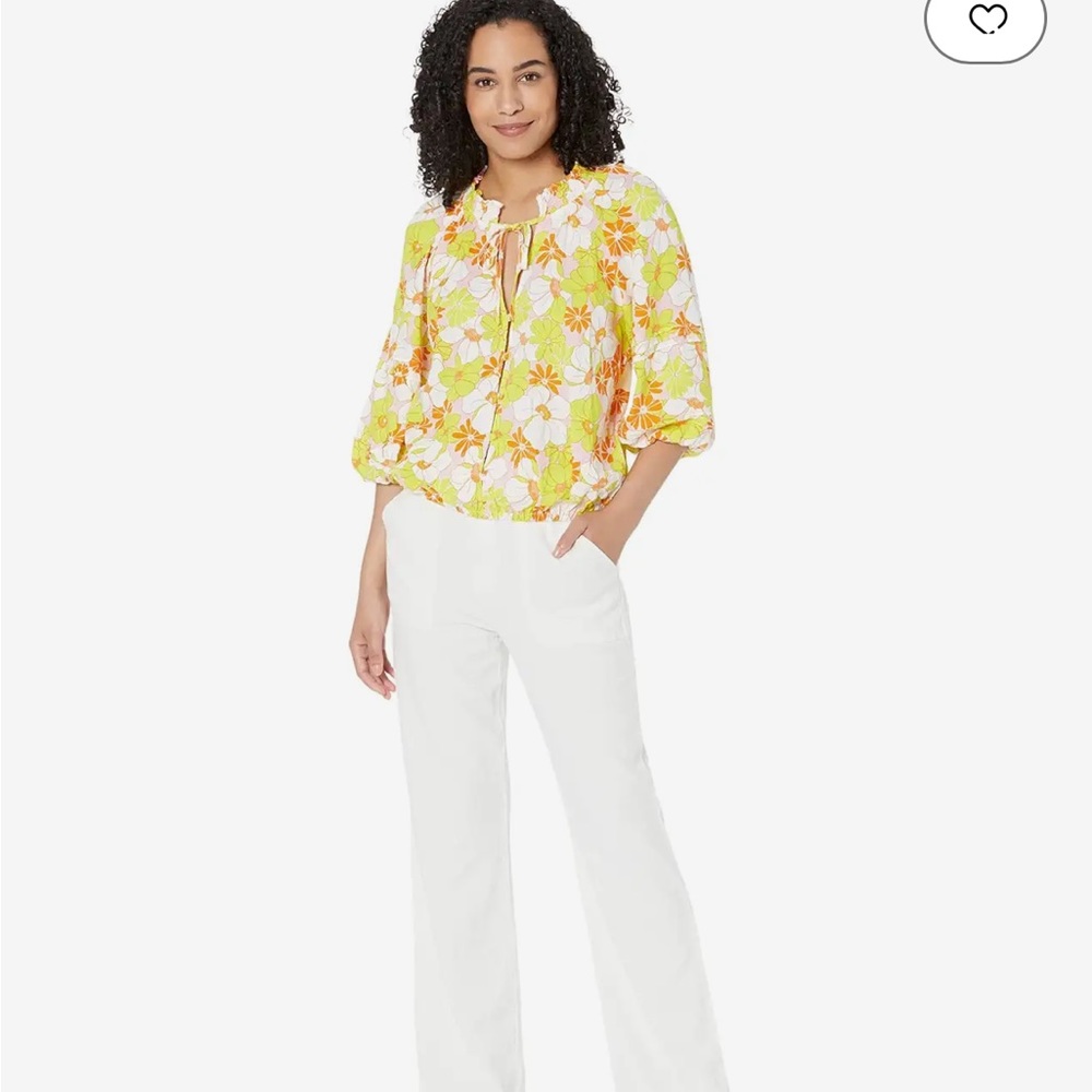 Yellow floral Sanctuary blouse, size medium.